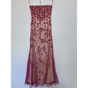 Trumpet Style Beads & Sequins Embroidery Formal Prom Gown Sz 3